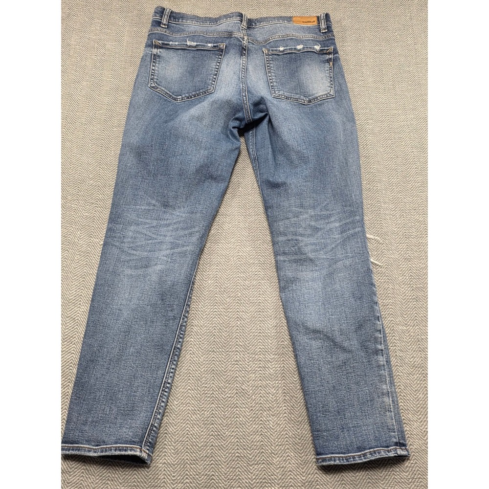 Express Girlfriend High Rise Distressed Ripped Skinny Jeans Medium Wash Size 8 - Picture 2 of 9